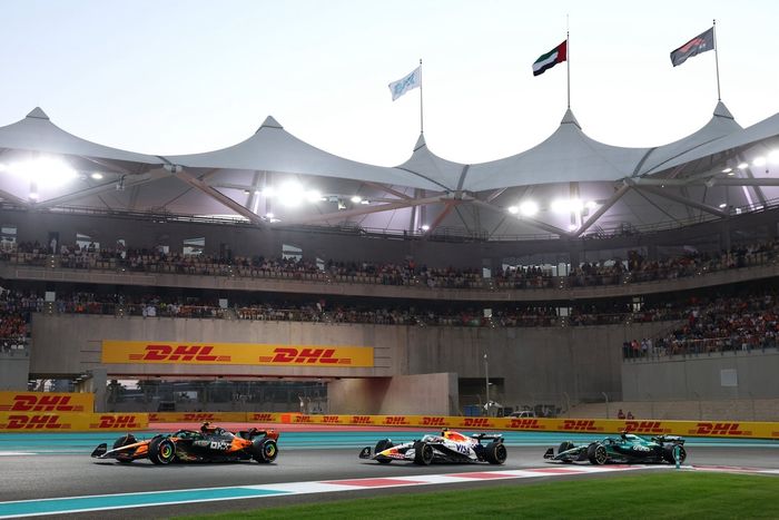 Lando Norris, McLaren, Liam Lawson, Racing Bulls Team, Lance Stroll, Aston Martin Racing