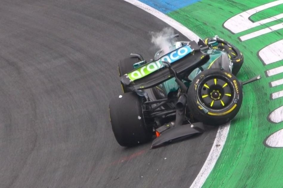 Un fuerte accidente de Stroll eclipsa el buen inicio de Aston F1 #F1 #FVDigital
