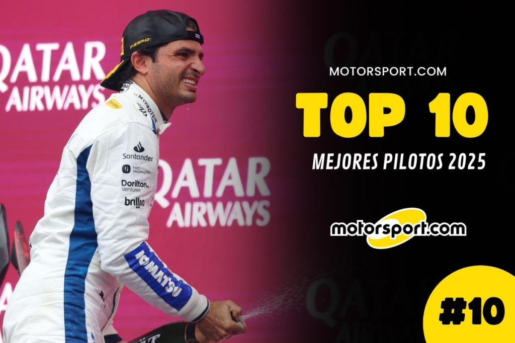 Carlos Sainz cierra el top 10 de pilotos 2025 de Motorsport.com España