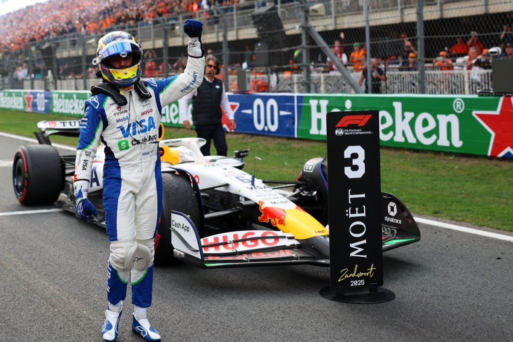 Isack Hadjar describe protocolo post-podio tras podio en Zandvoort 2025