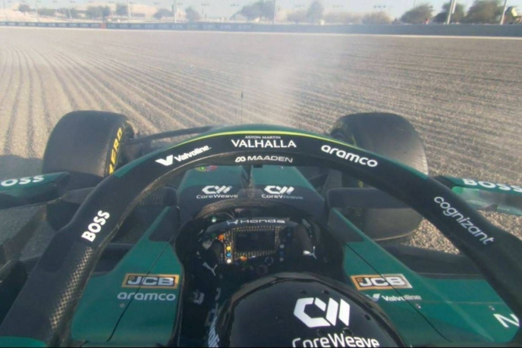Stroll provoca la primera bandera roja de Aston Martin F1 en Bahrein #F1 #FVDigital