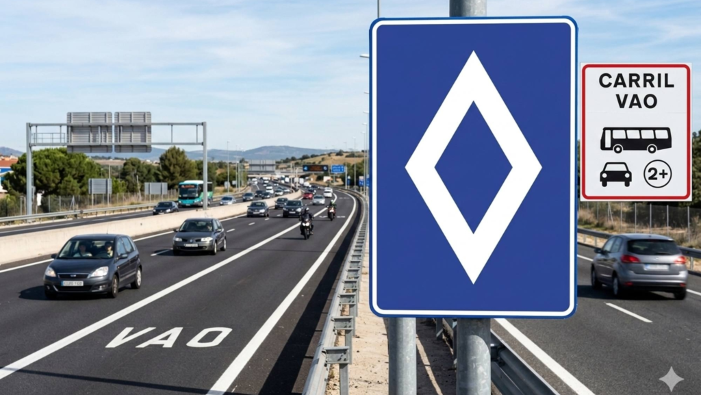 Un rombo blanco sobre fondo azul, una señal que se ve poco en las carreteras y es desconocida por muchos, pero es muy importante para los motoristas