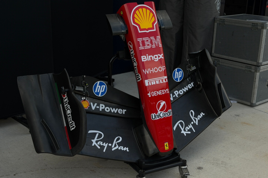 Así cambia el alerón delantero del Ferrari con la modificación del plano inferior #F1 #FVDigital