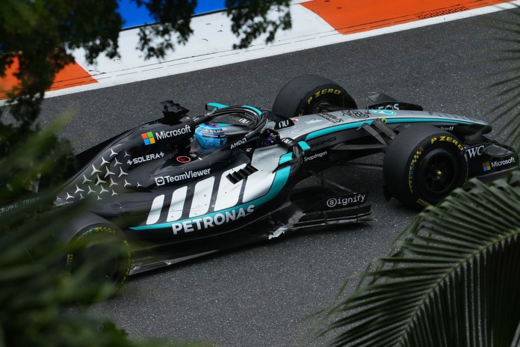 Russell probó los ajustes del Mercedes de Antonelli al final del GP de Miami y se sorprendió #F1 #FVDigital
