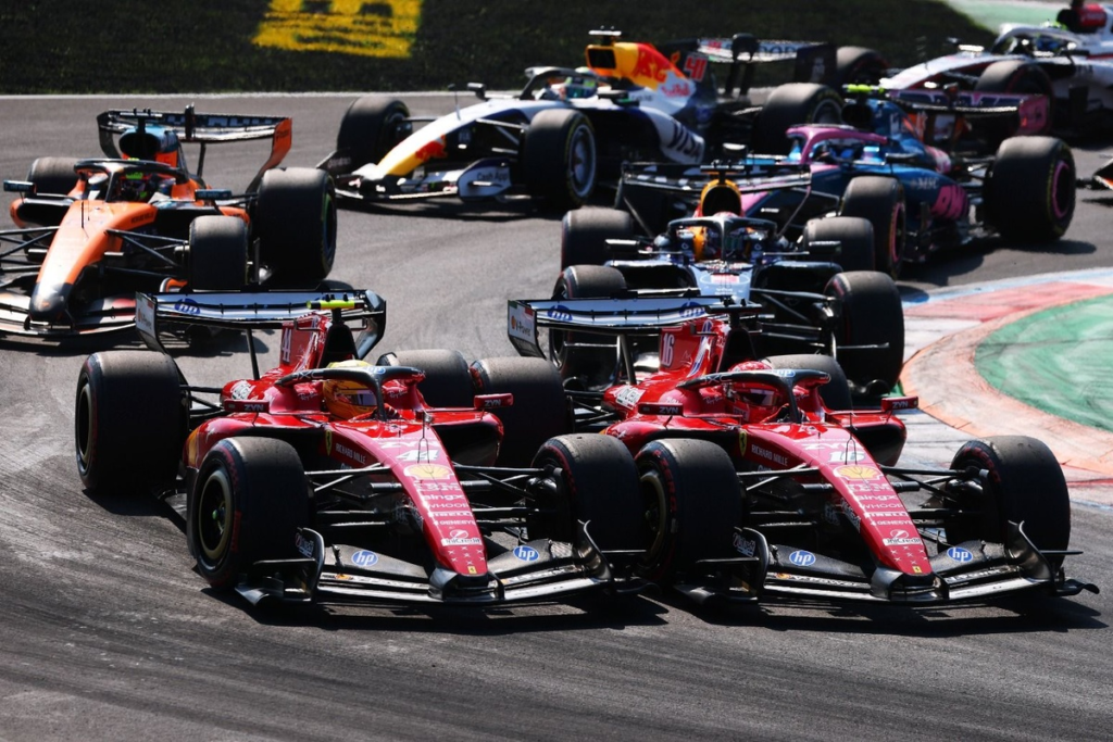 Hamilton pide a Ferrari reglas más claras tras su choque con Leclerc en Monza #F1 #FVDigital