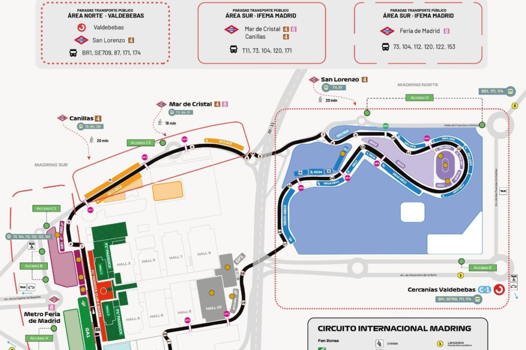 Así se llegará a MADRING para el GP de España de F1: accesos, Metro, Cercanías, buses y cortes #F1 #FVDigital