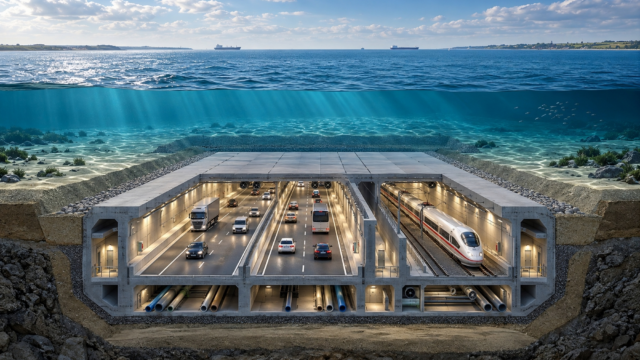 Europa construye bajo el mar el túnel sumergido más largo del mundo: 18 km de longitud y piezas de 73.500 toneladas